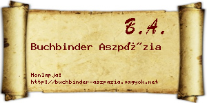 Buchbinder Aszpázia névjegykártya